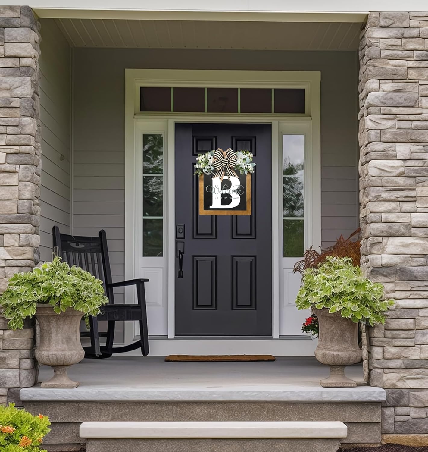 Last Name Year Round Front Door Wreath