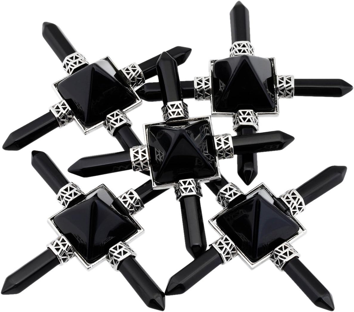Rockcloud Pyramid Energy Generator with Black Obsidian
