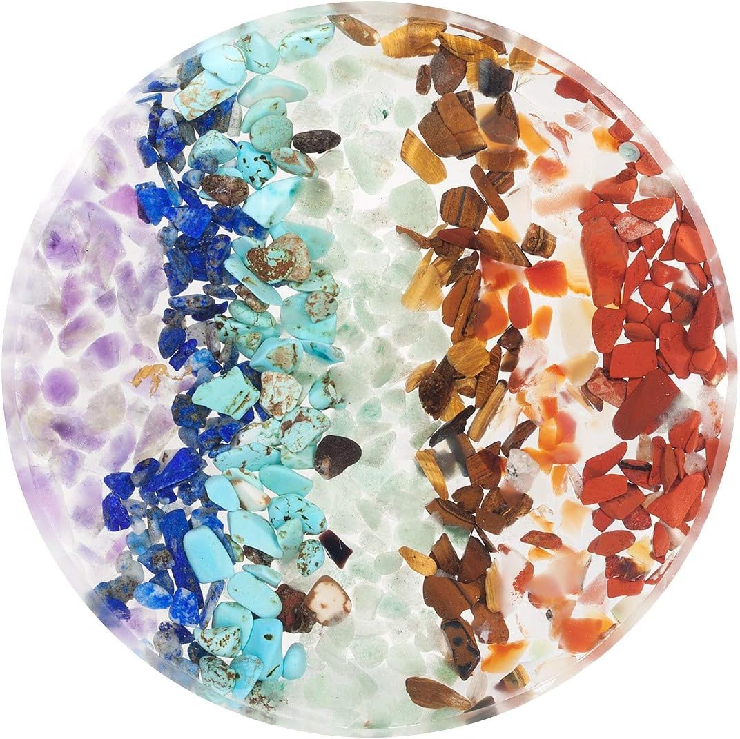 Nupuyai 7 Chakra Crystal Slice Set for Home Office