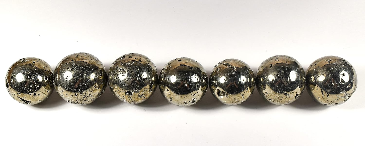 HQRP Golden Pyrite Sphere 46mm Natural Crystal Decor with Stand