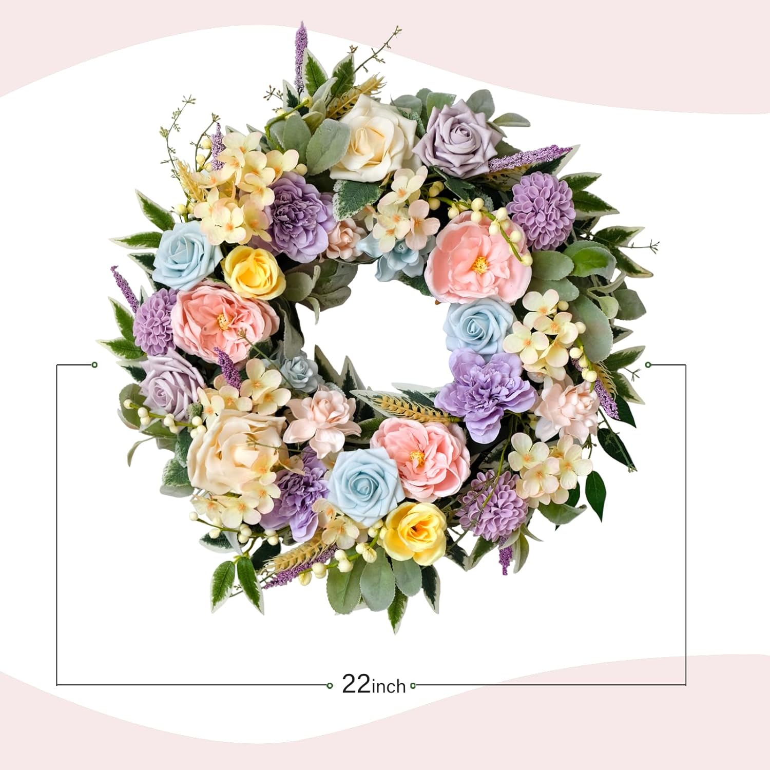 TEMPUS Spring Summer Wreath for Front Door