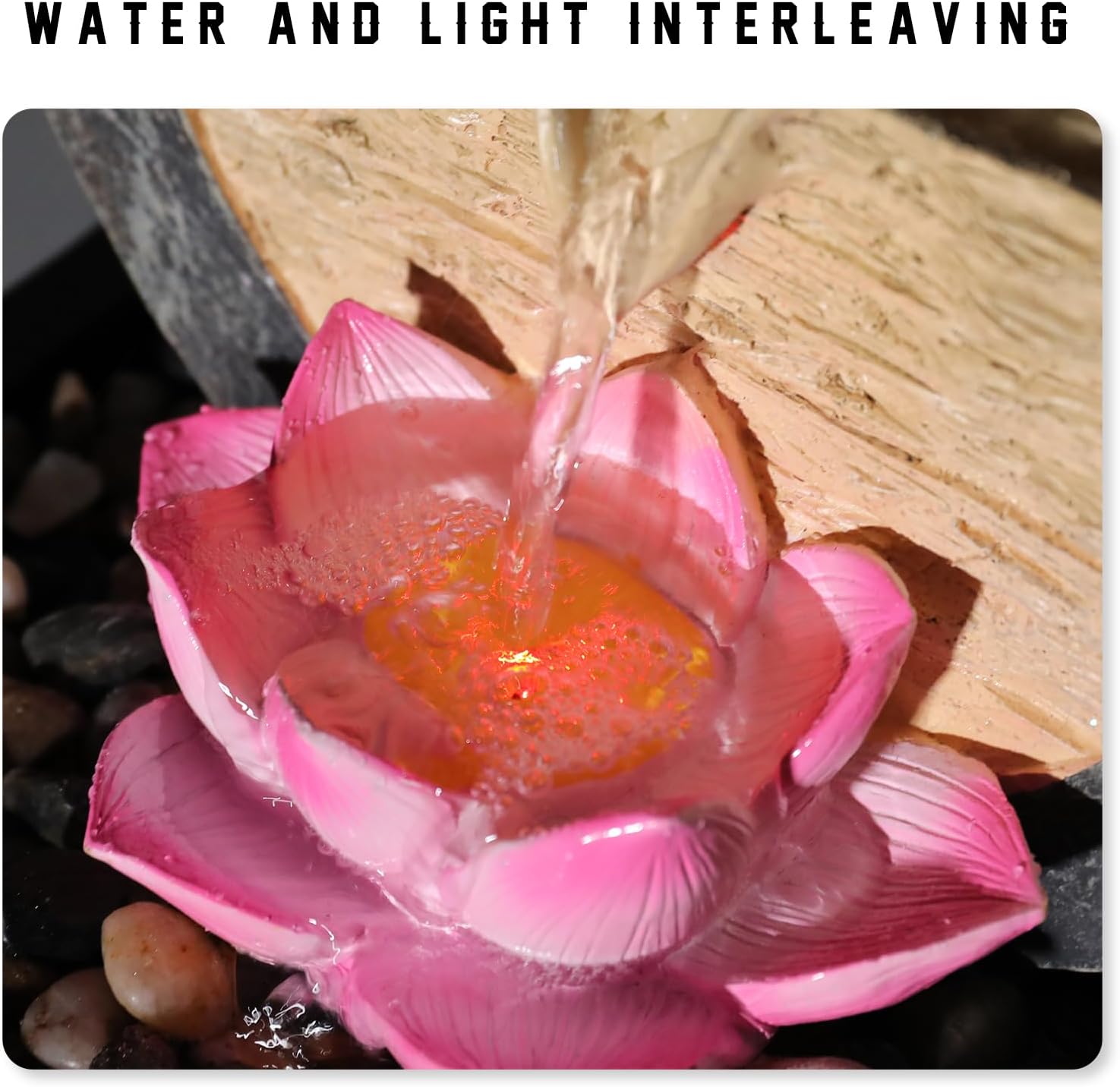 Vipush Tabletop Water Fountain with LED Light