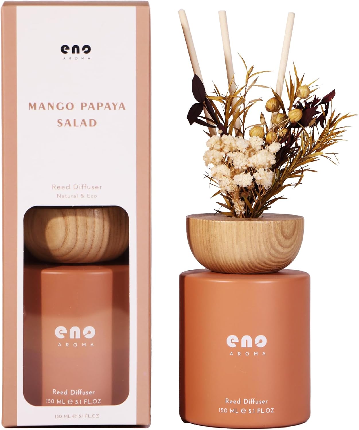 Reed Diffuser Set with Dried Flowers and Essential Oils