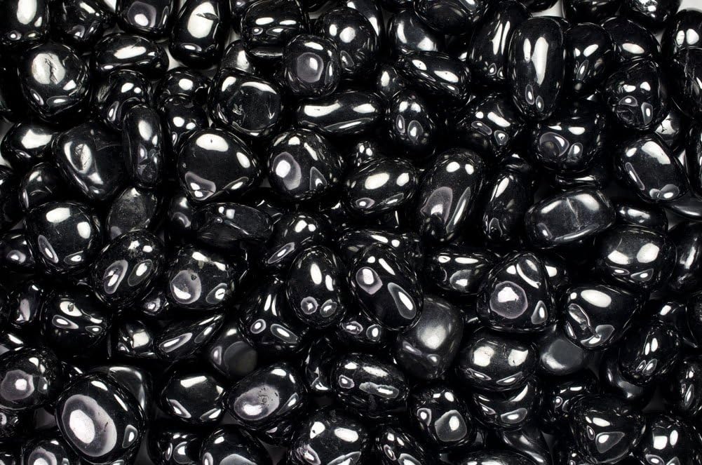 Fantasia Tumbled Black Jet Stones 1 lb - Small 075-125