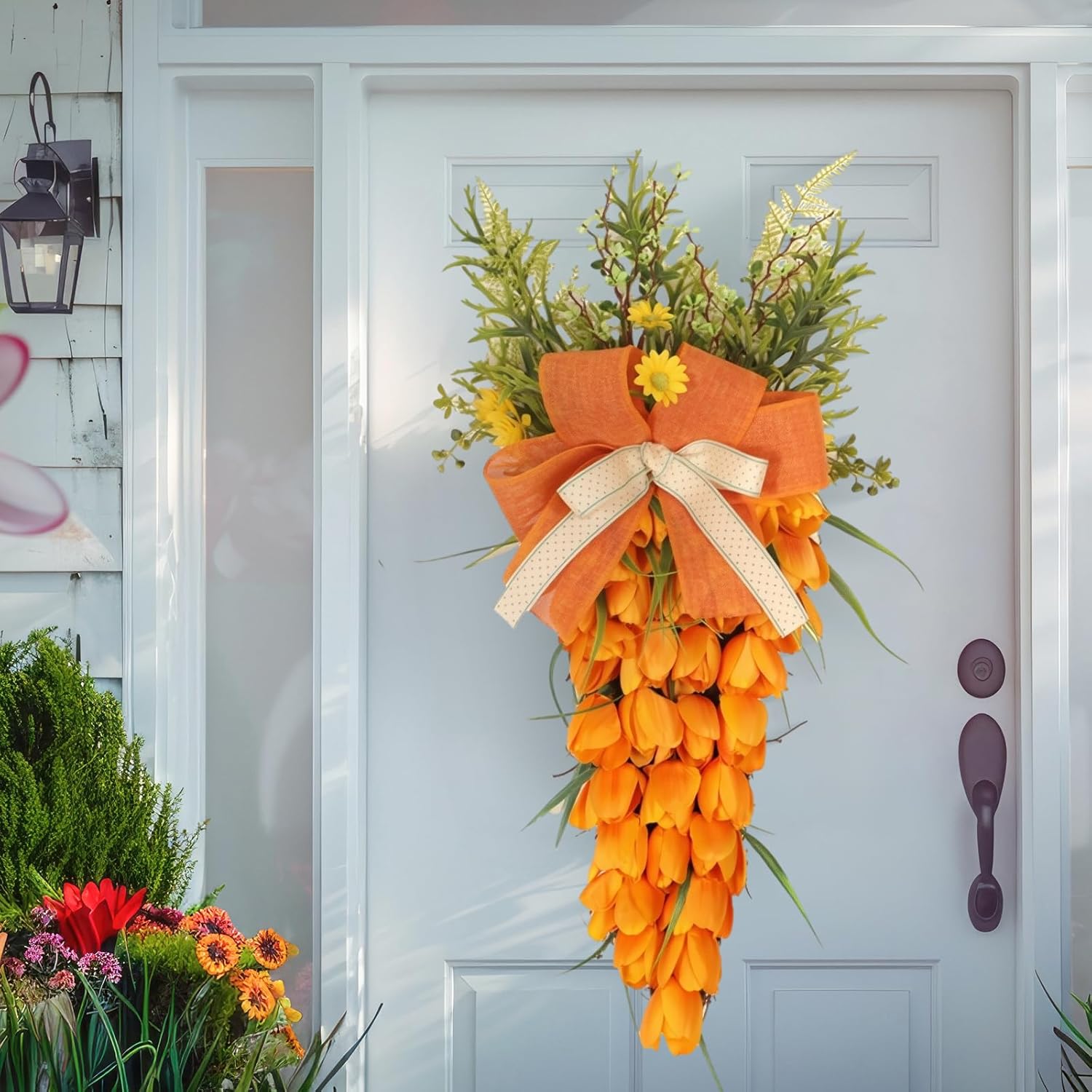 Easter Tulip Swag Wreath Decor for Front Door