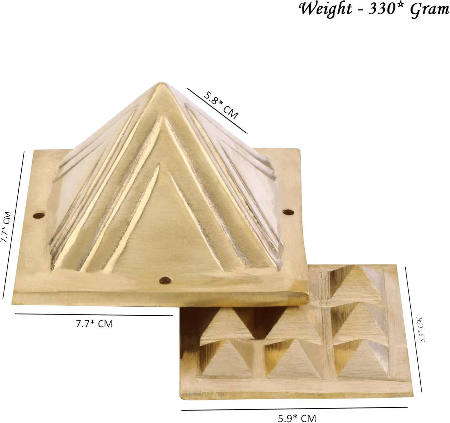Brass 2 Layer Vastu Pyramid for Home and Office
