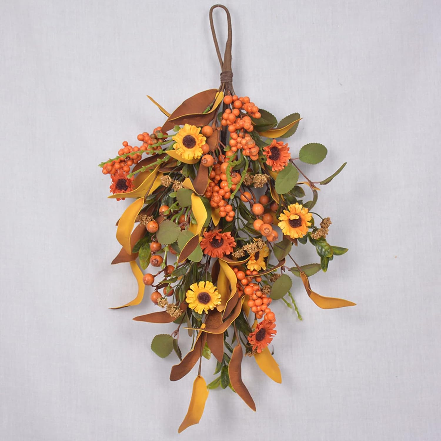 197 Inch Fall Harvest Teardrop Wreath Wall Hanging