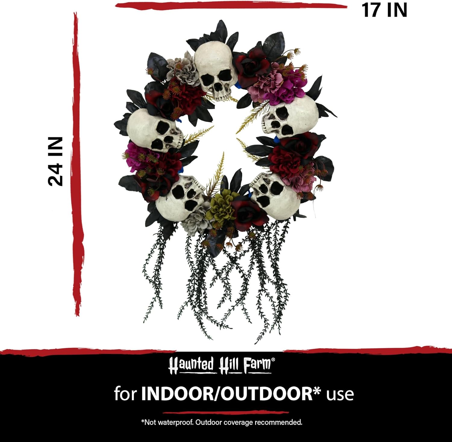 Haunted Hill Farm 24-Inch Halloween Wreath