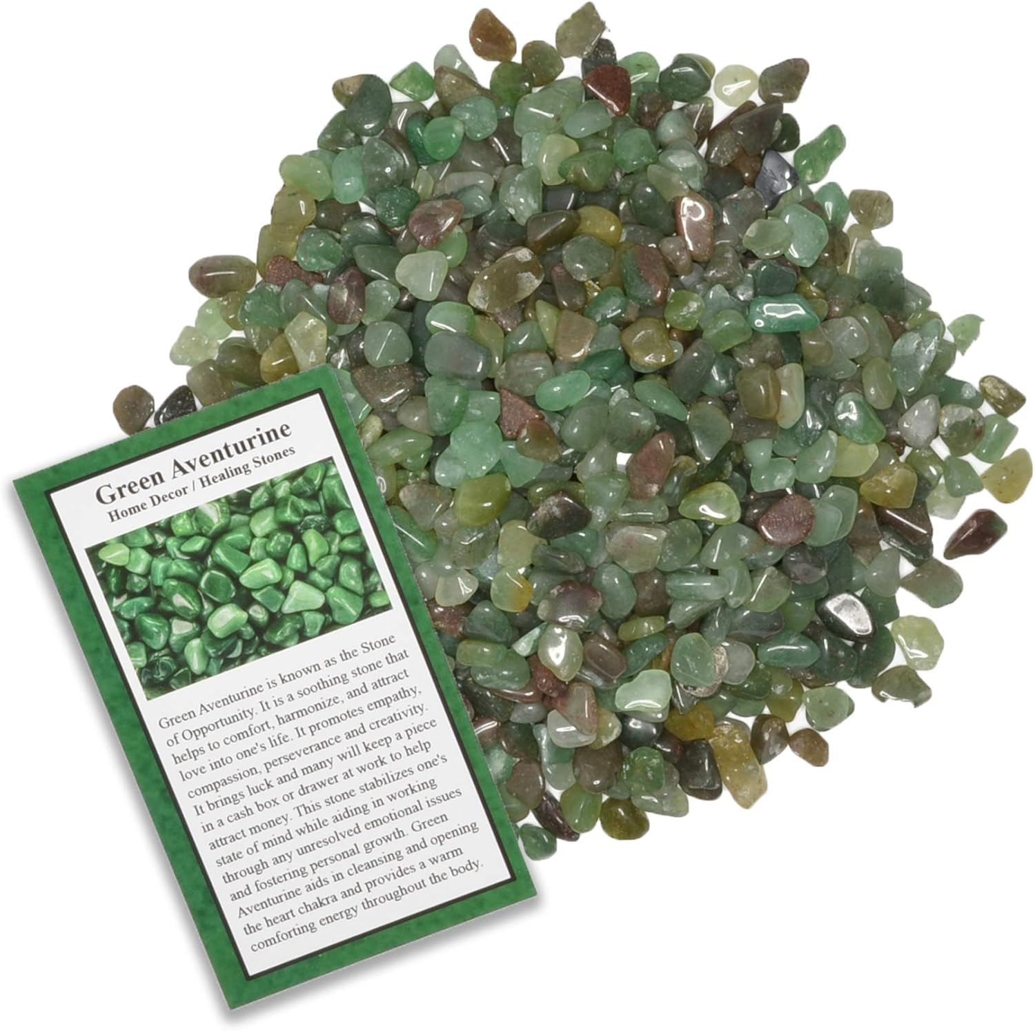 Fantasia 5 Lbs Tumbled Green Aventurine Stones with ID Card