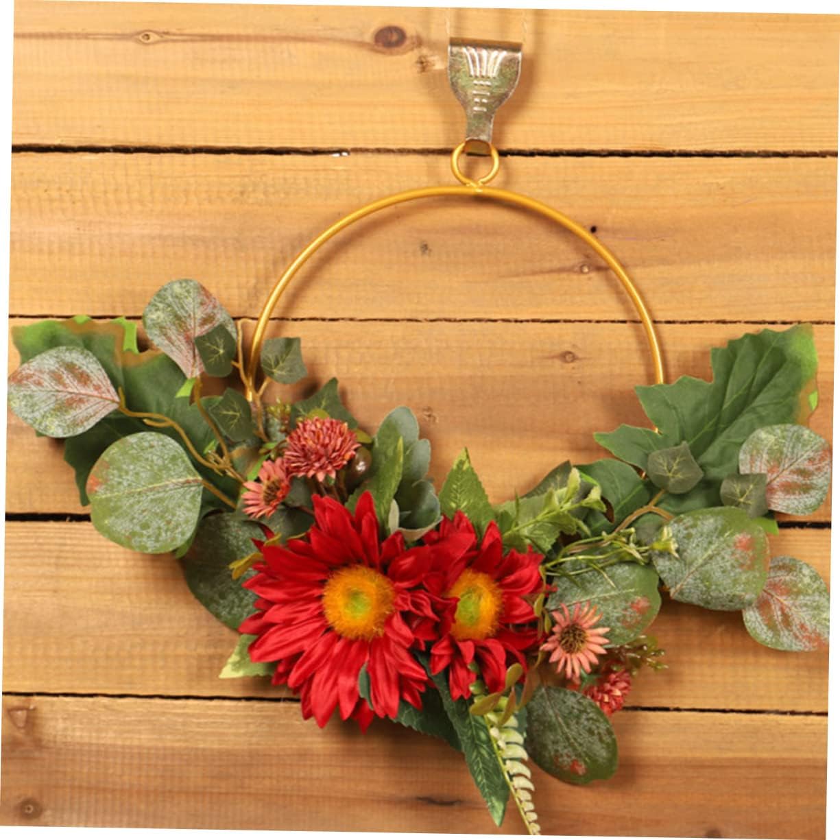 PRETYZOOM Artificial Sunflower Wreath for Thanksgiving Decor