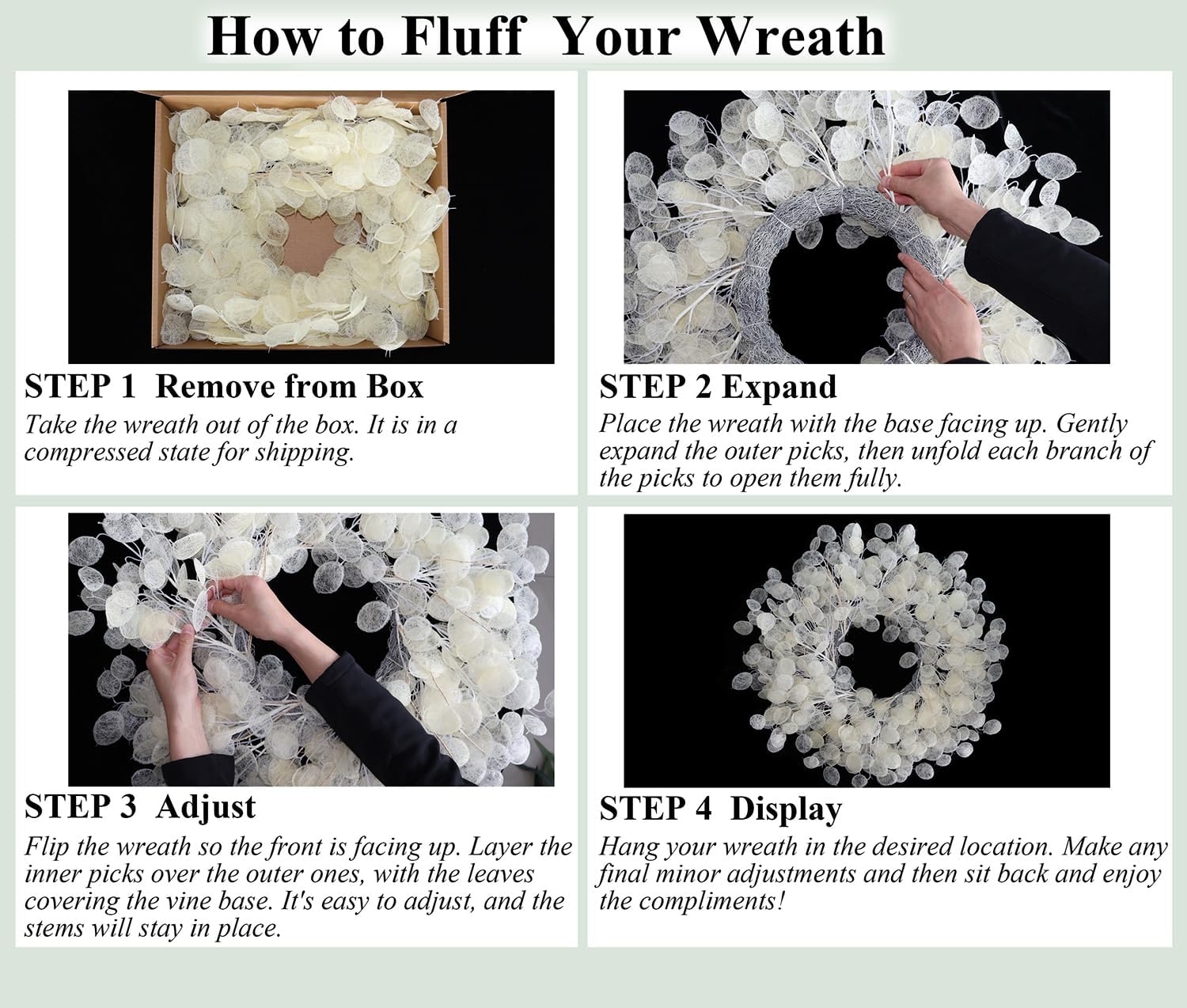 22 to 24 Off White Wreath for Front Door