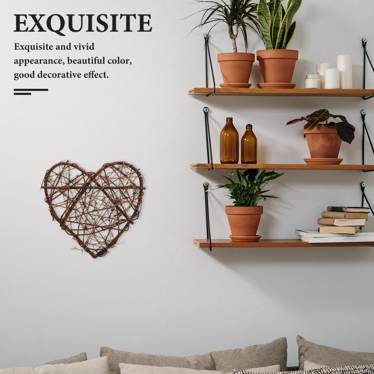EXCEART 2 Pcs Heart Shaped Wreath Decor