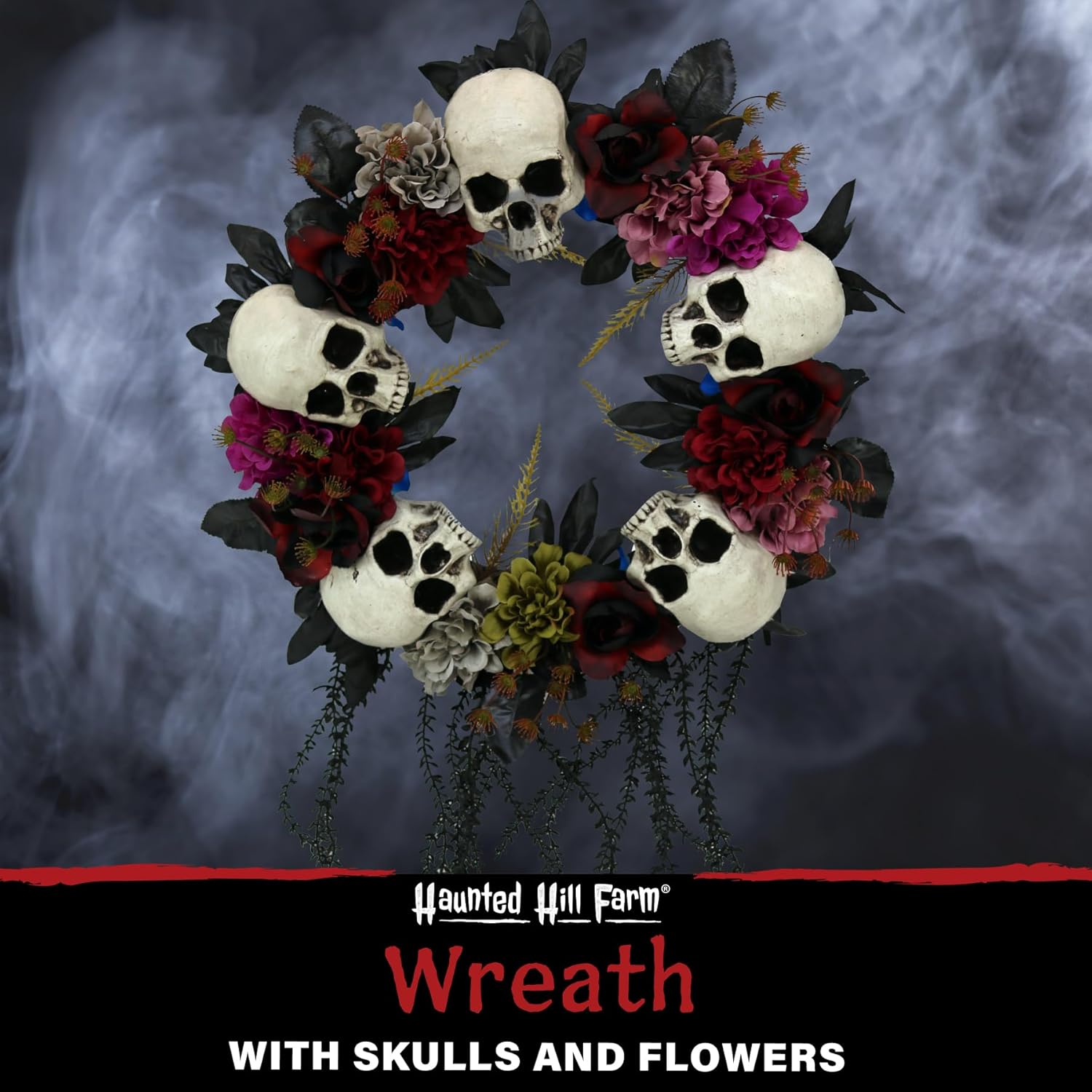 Haunted Hill Farm 24-Inch Halloween Wreath