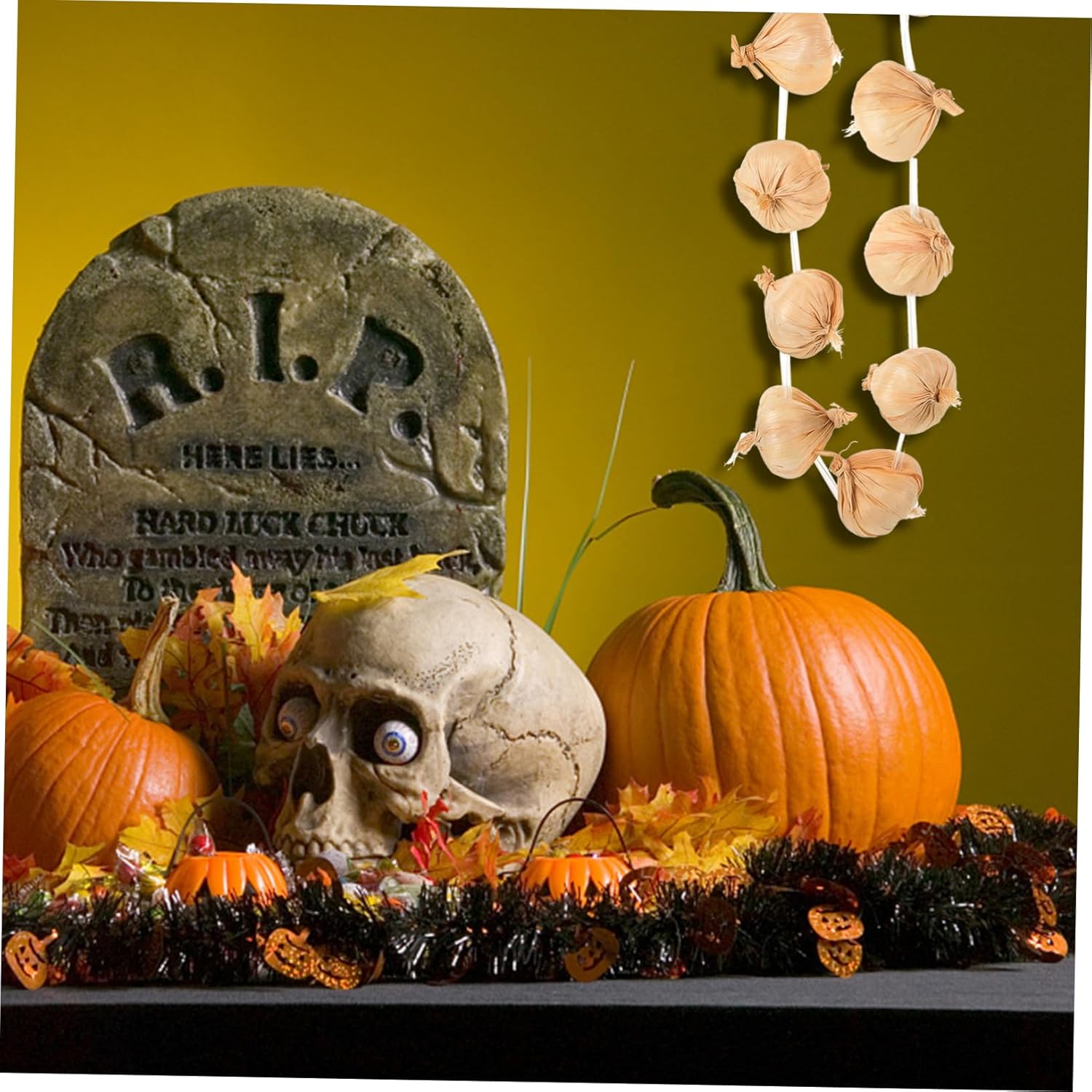 Realistic Garlic Garland Faux Garlic Wreath Decor