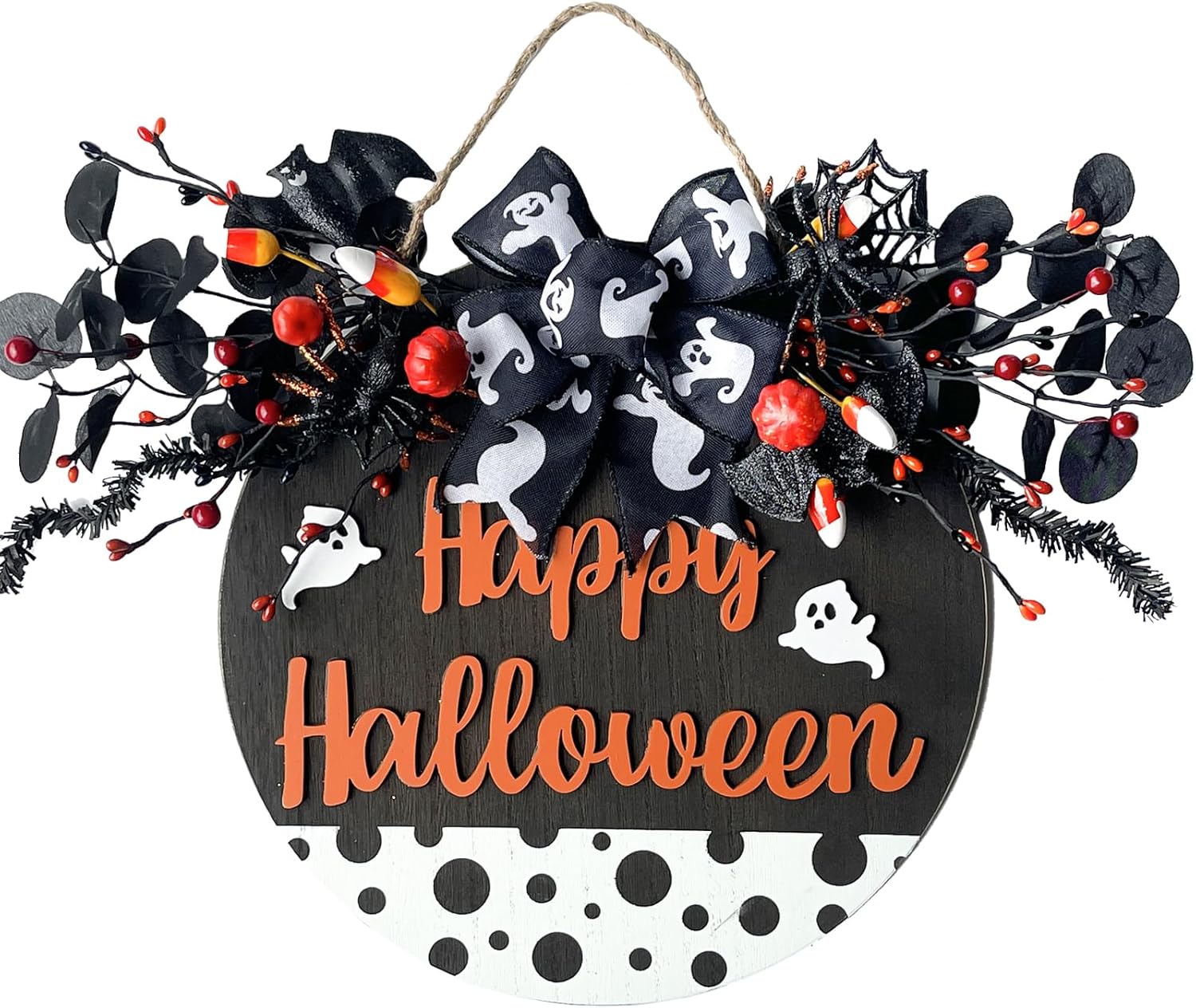 Idyllic 14 Inch Halloween Door Wreath Decor