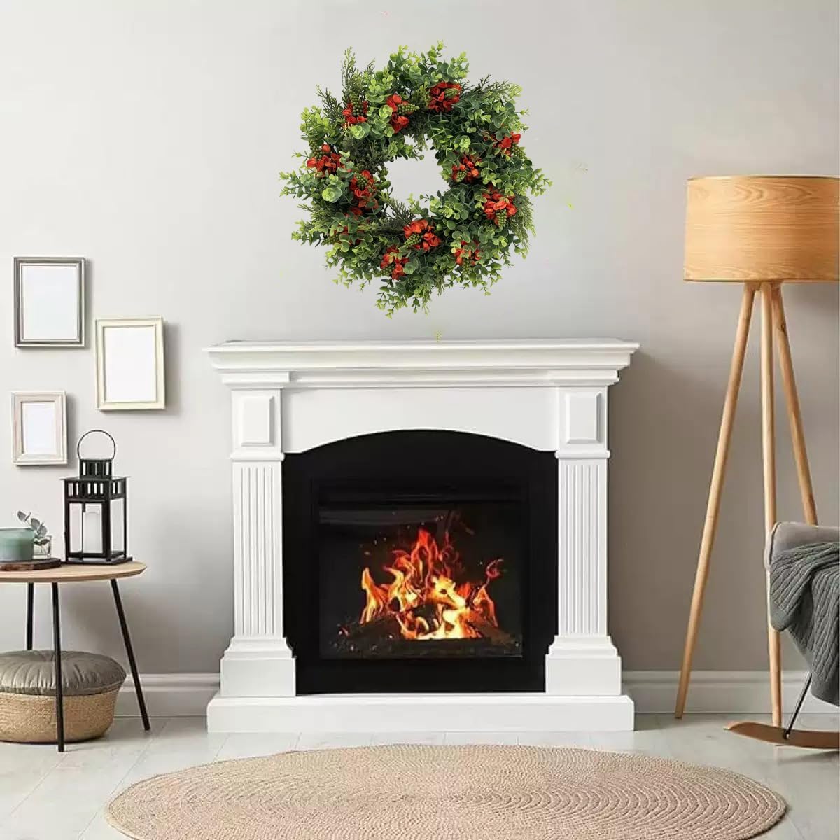 20 Inch Spring Summer Wreath for Front Door Decor