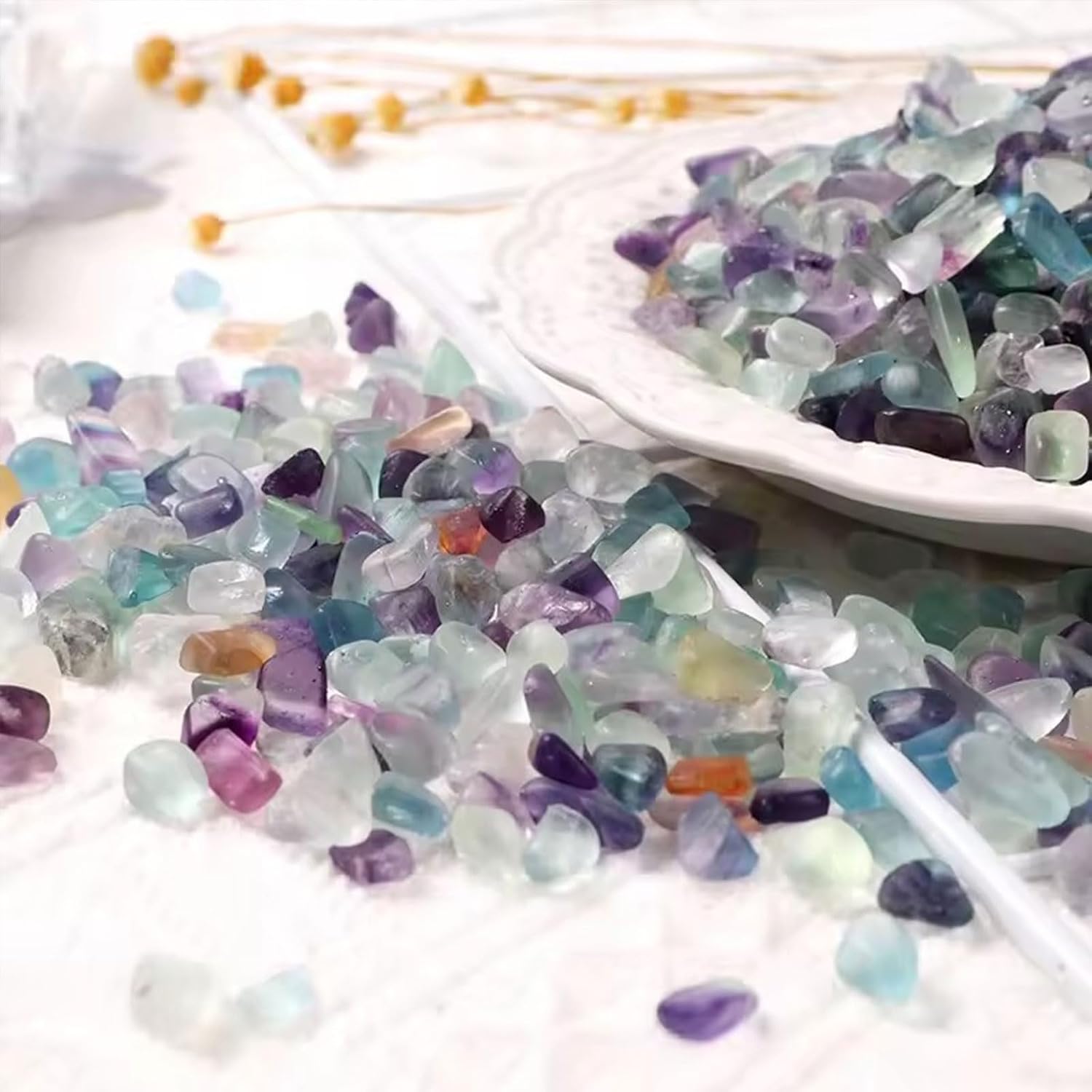 Rainbow Fluorite Tumbled Stones 22lb 9-12mm