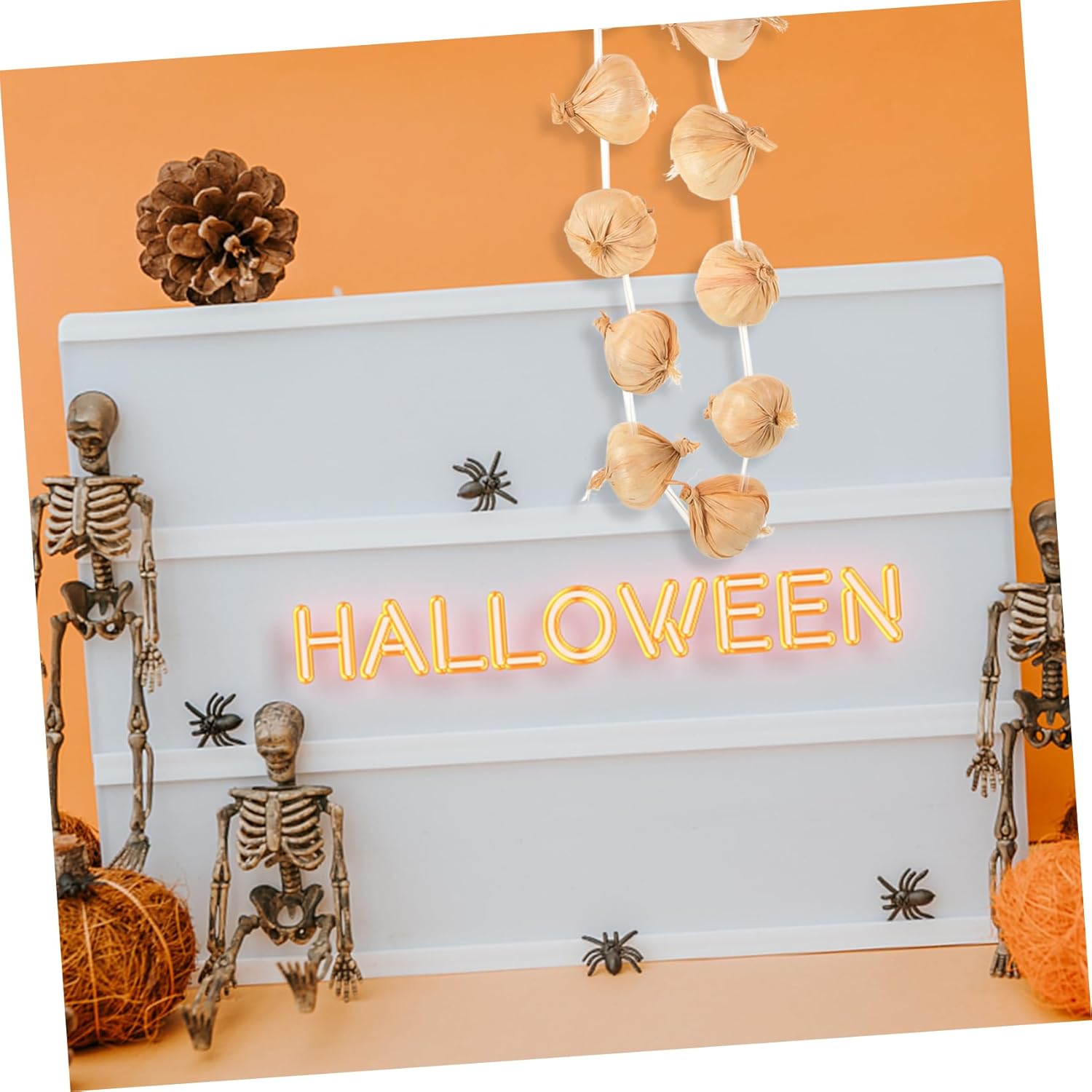 STOBAZA Artificial Garlic String Wreath for Halloween Parties Cosplay Stage Decor