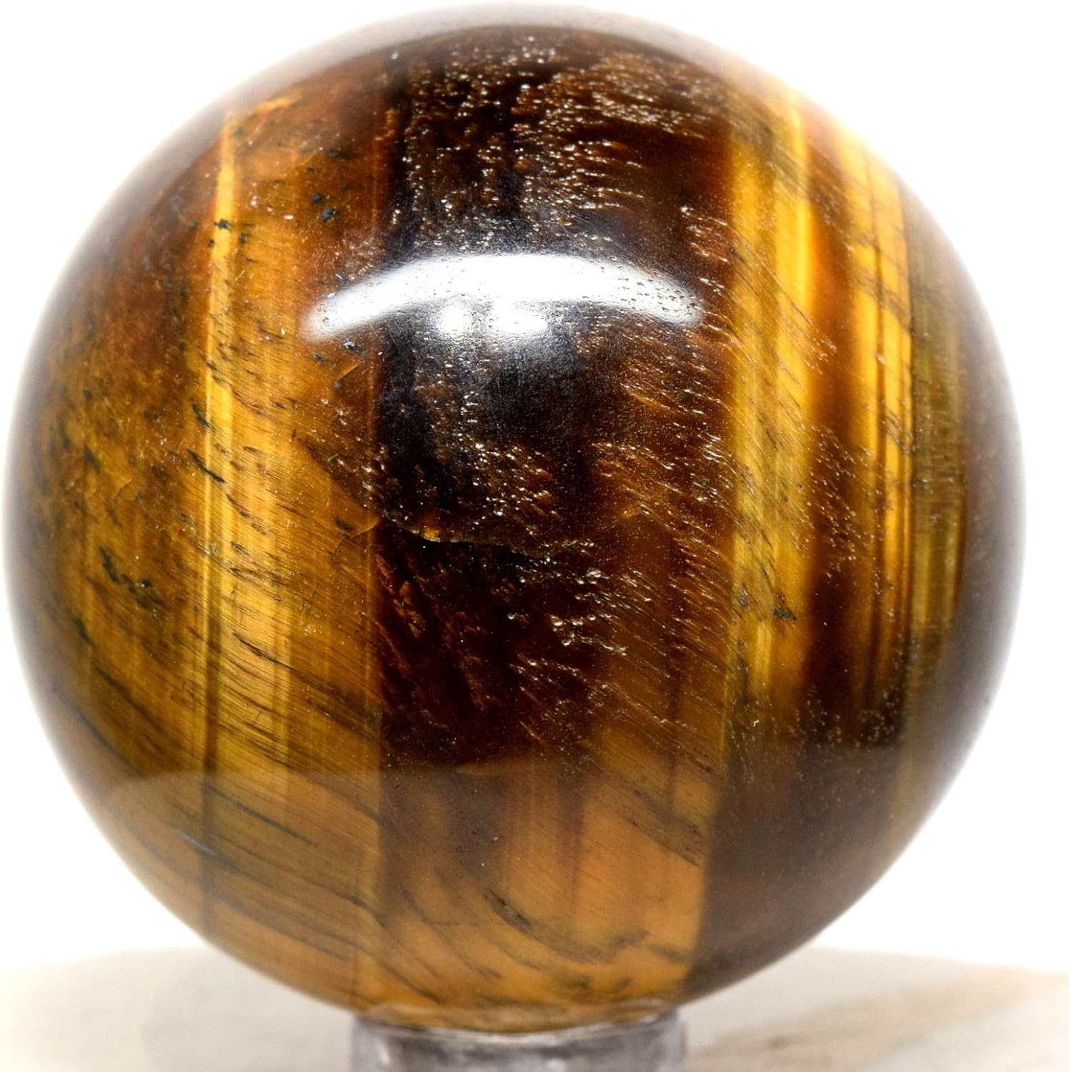 48mm Golden Tiger Eye Sphere with Stand for Home Decor