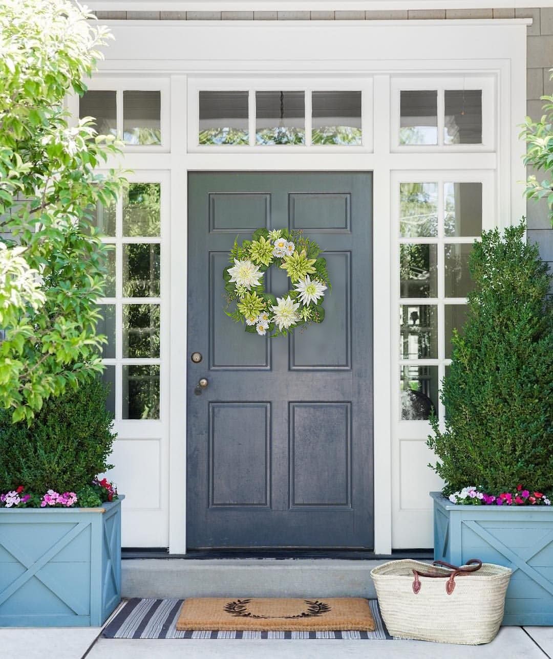 Briful 20in Artificial Dahlia Wreath for Front Door