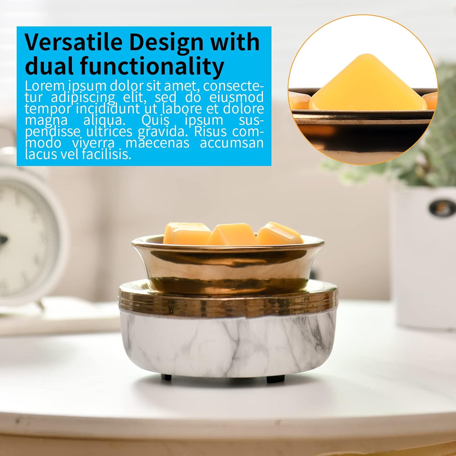 Mocosa Ceramic Wax Warmer 3-in-1 Electric Scented Candle Burner