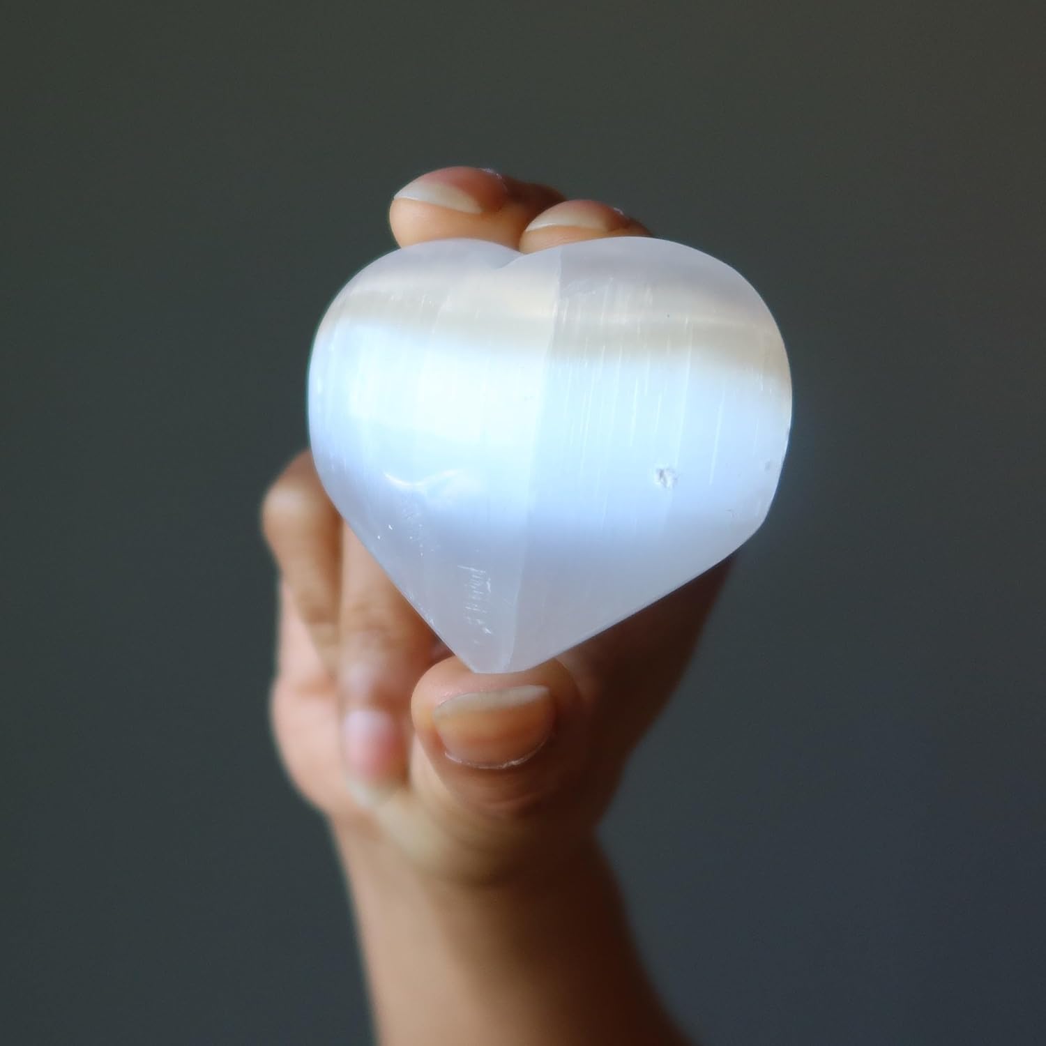 Satin Crystals Selenite Heart 30-35 Inch