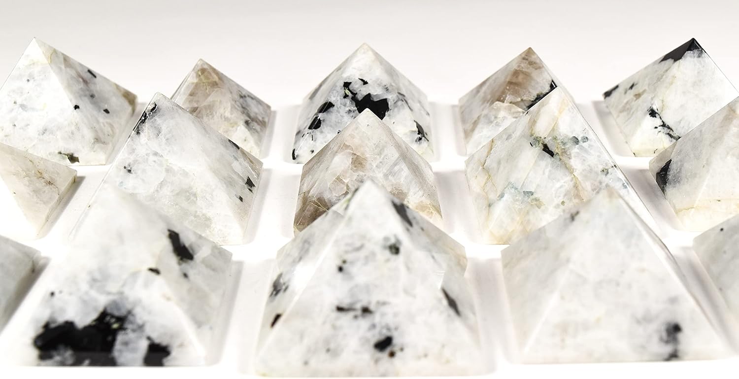 HQRP Rainbow Moonstone Pyramid Natural Decor Specimen