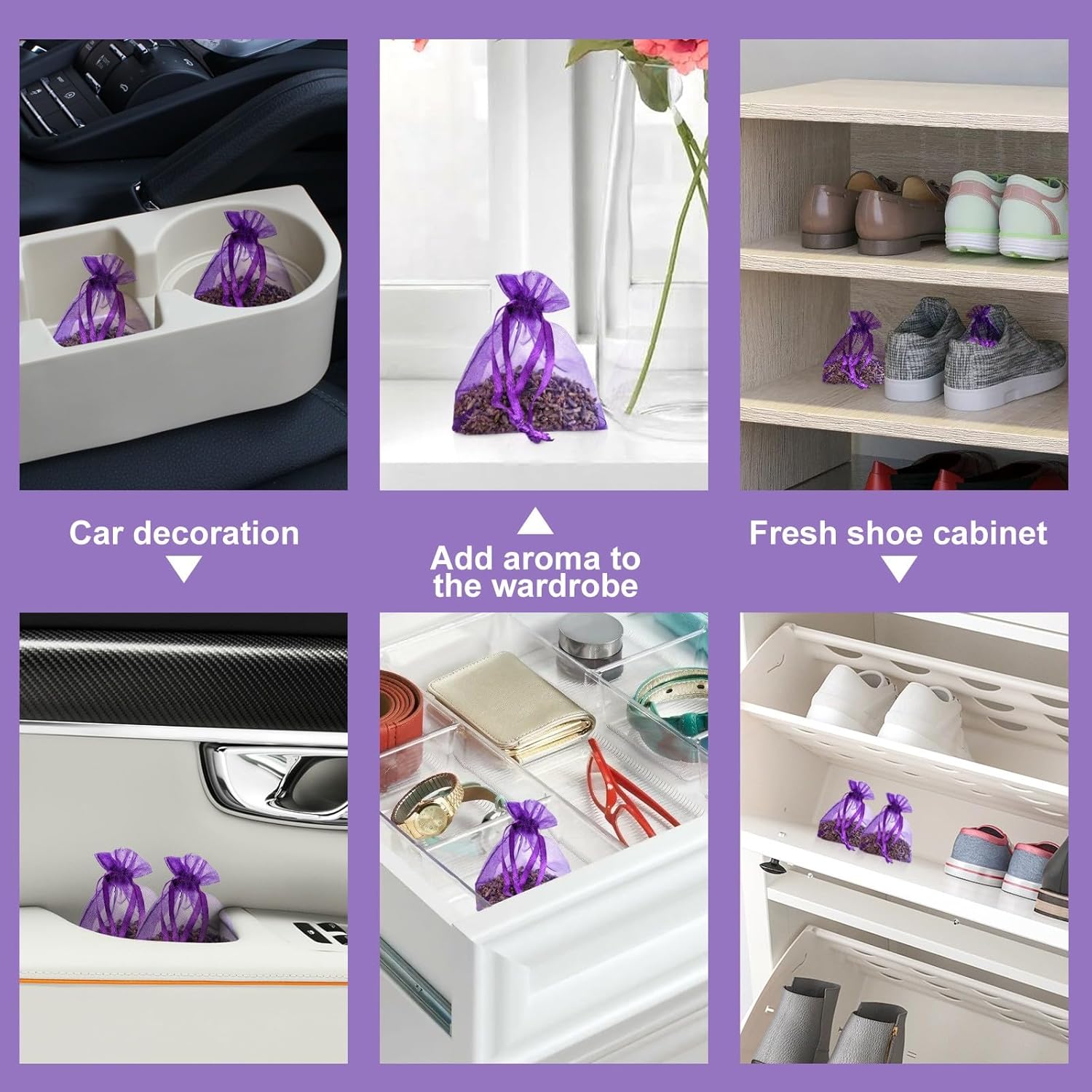HELLORSO 10 Pack Lavender Sachet Bags for Drawers Closets