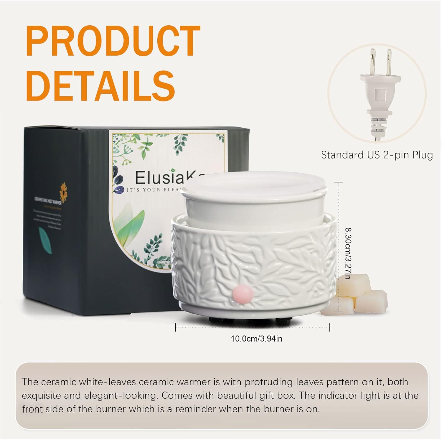 ElusiaKa 3-in-1 Wax Melt Warmer with Silicone Dish