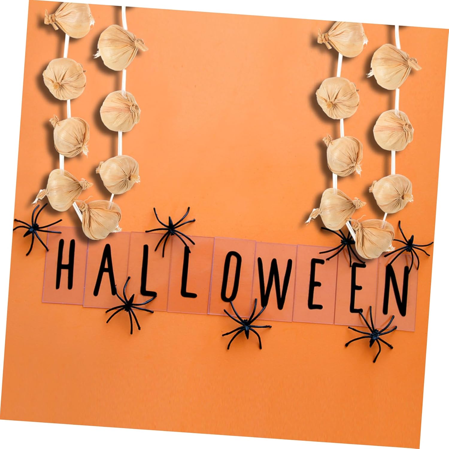 Cabilock Simulated Garlic String Wreath for Halloween Cosplay Stage Decorations