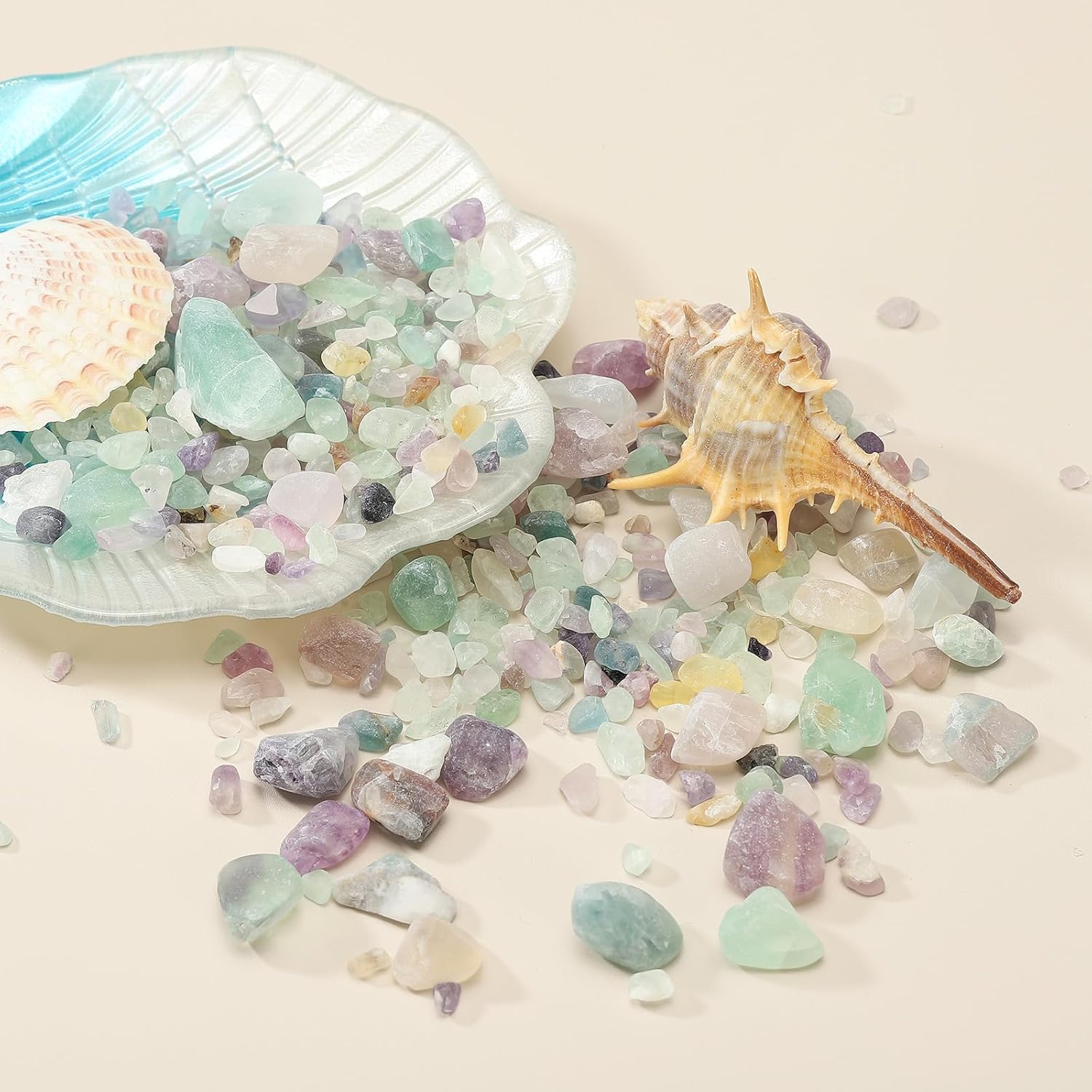 PATIKIL Crystal Tumbled Chips Stones 2 Sets Multicolor for Aquarium and Decor