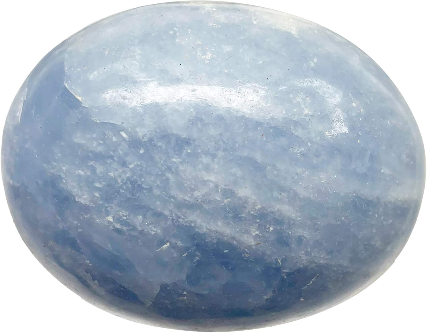 Fekuar Blue Celestite Palm Stone for Chakra Healing and Meditation