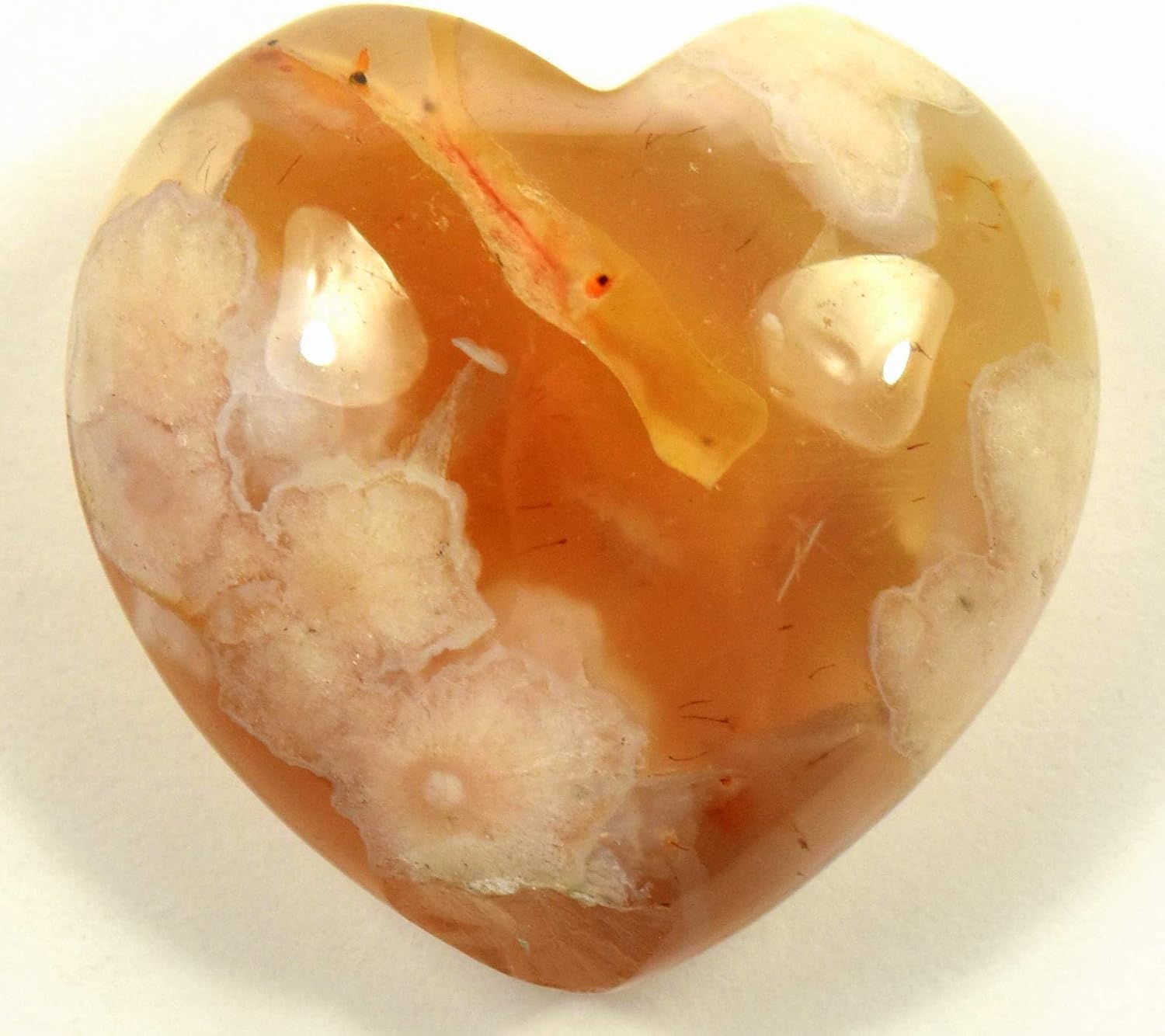 Pair 30mm Multicolored Agate Heart Gemstone