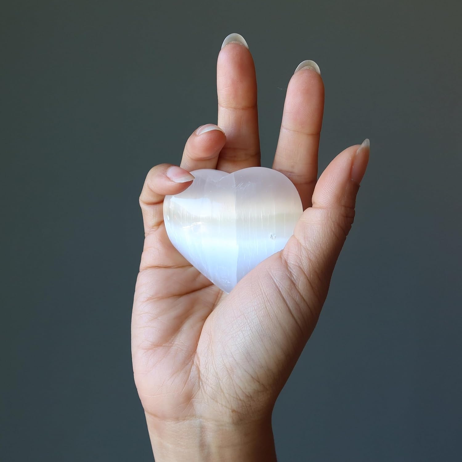Satin Crystals Selenite Heart 30-35 Inch