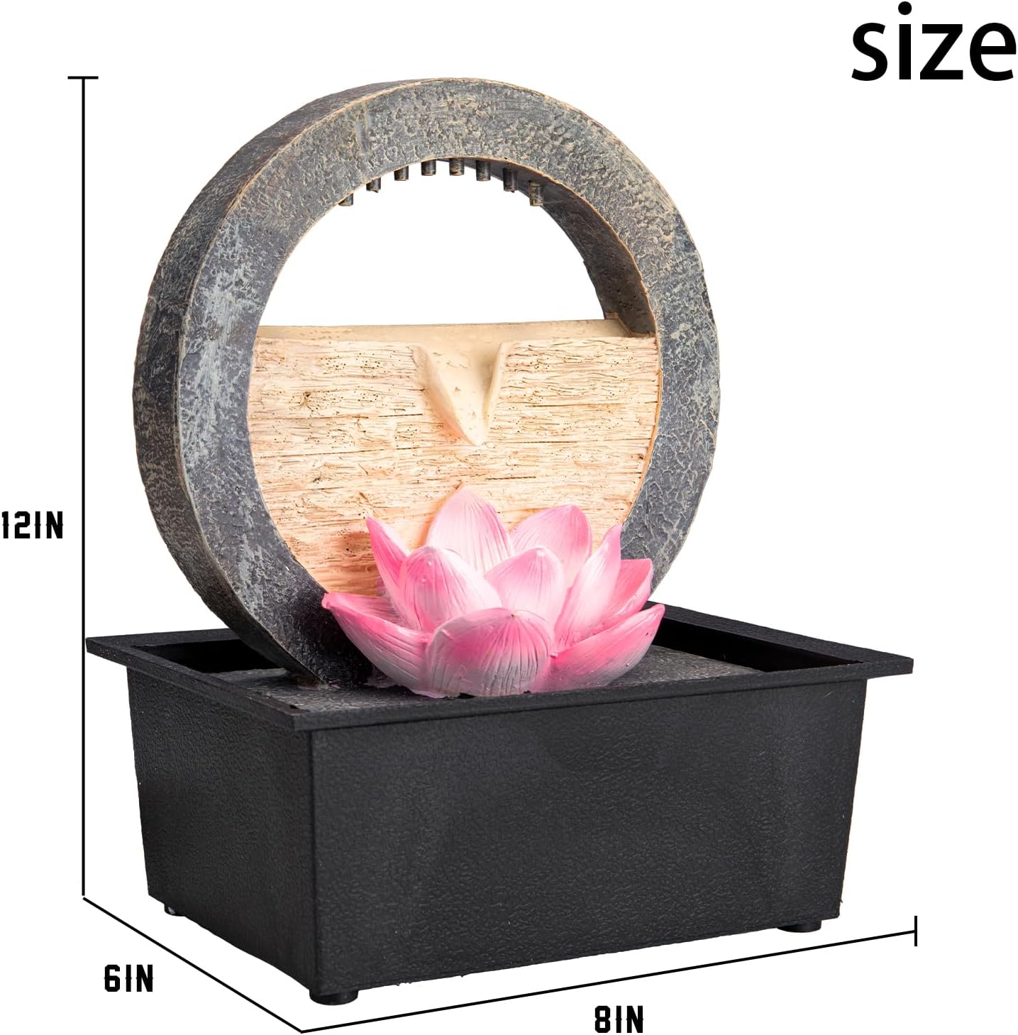 Vipush Tabletop Water Fountain with LED Light
