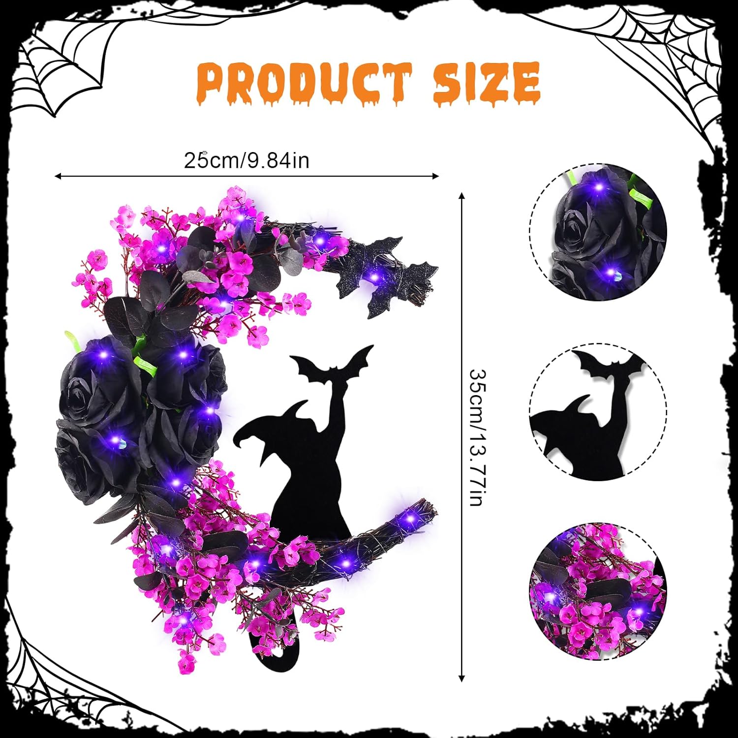 2025 Halloween Black Cat Door Wreath