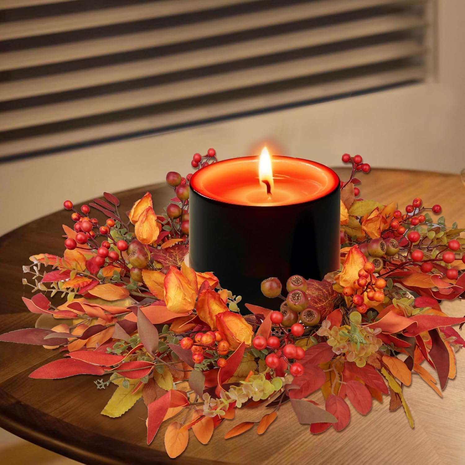 24 Inch Artificial Berry Wreath for Fall Holidays