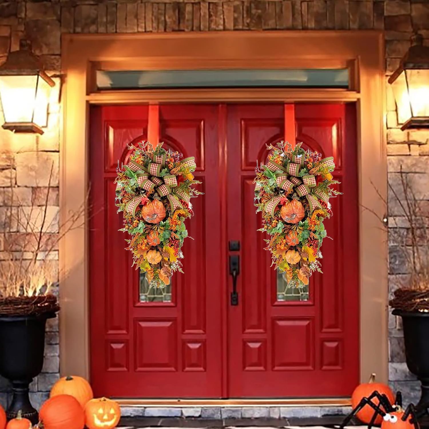 Fall Swag Wreath - Autumn Thanksgiving Door Decor
