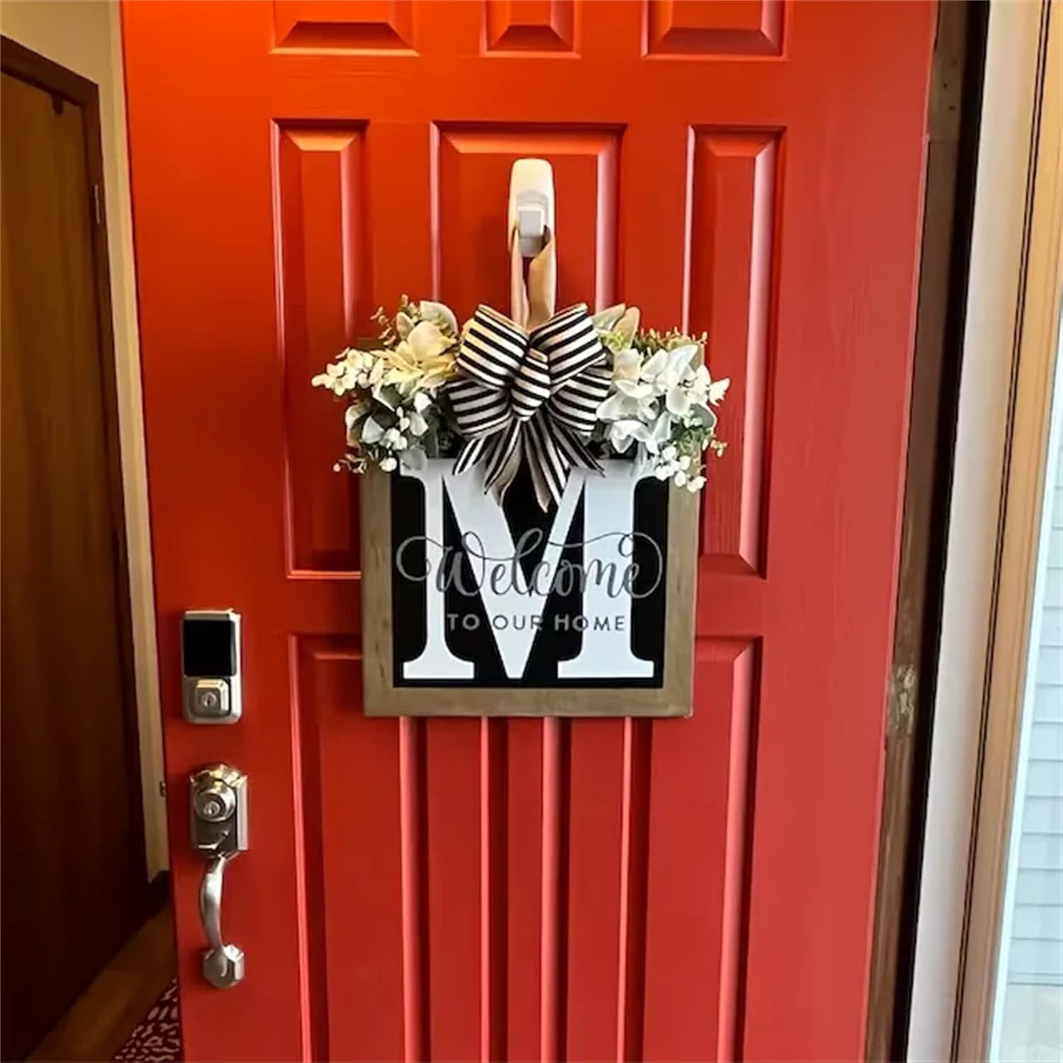 16 Personalized M Letter Wooden Welcome Sign