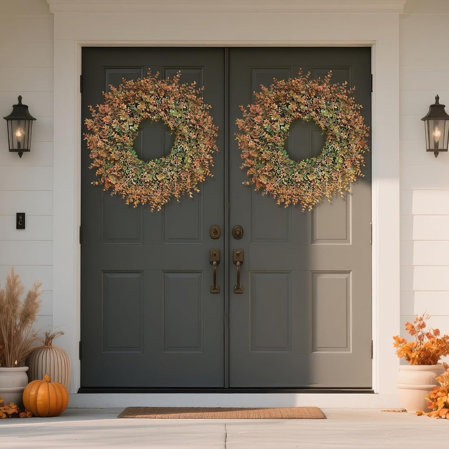26 Inch Fall Wreath for Front Door Outdoor Decor