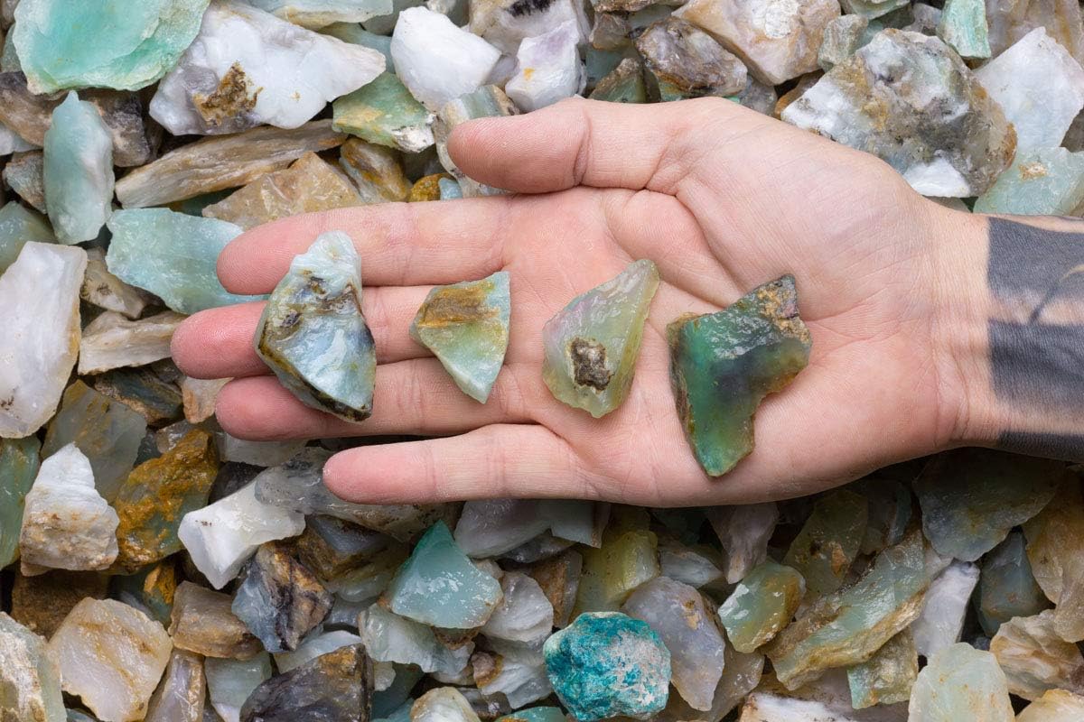 Fantasia Natural Blue Opal Rough Stones 12 lb from Peru
