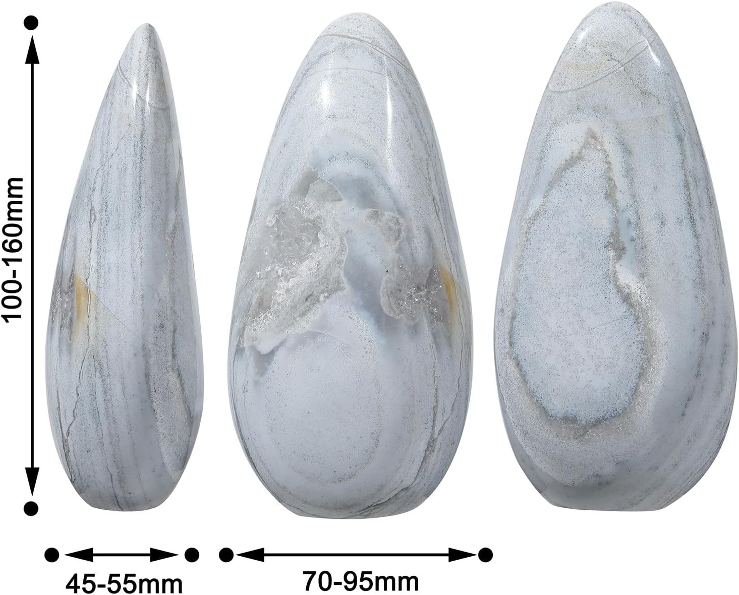 SUNYIK Irregular Ocean Jasper Stone Slab Self-Standing Decor for Home Office Meditation