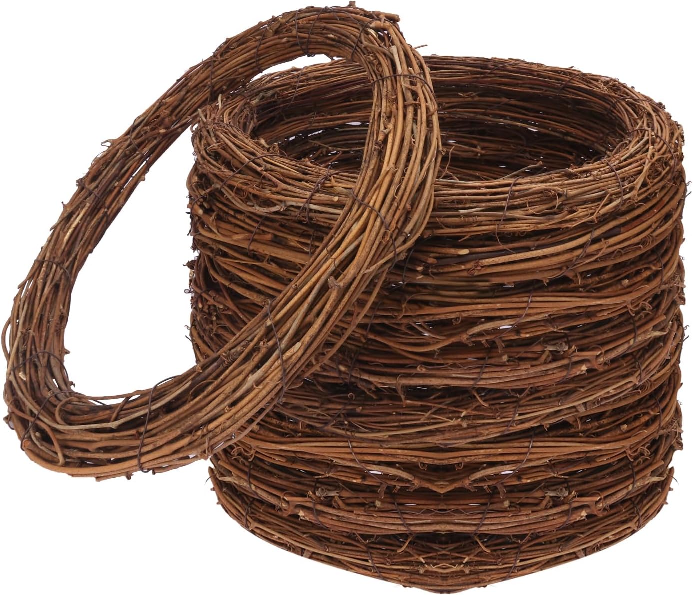 9 Pcs 10 Inch Natural Grapevine Wreath Set for DIY Crafts and Home Decor