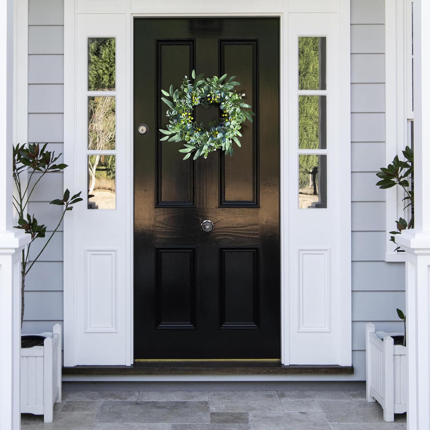 Eucalyptus Wreath for Front Door 20 Inches All Seasons