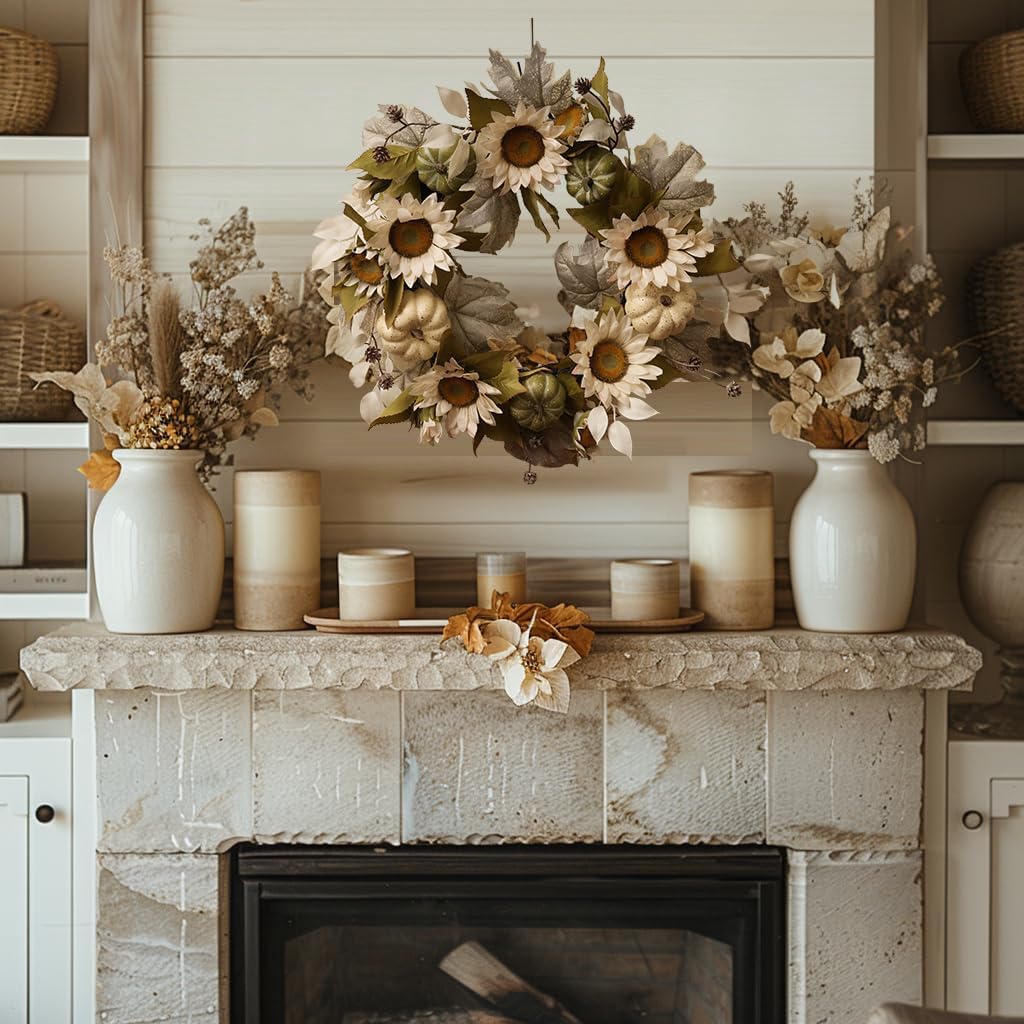 20-Inch Fall Wreath for Front Door and Wall