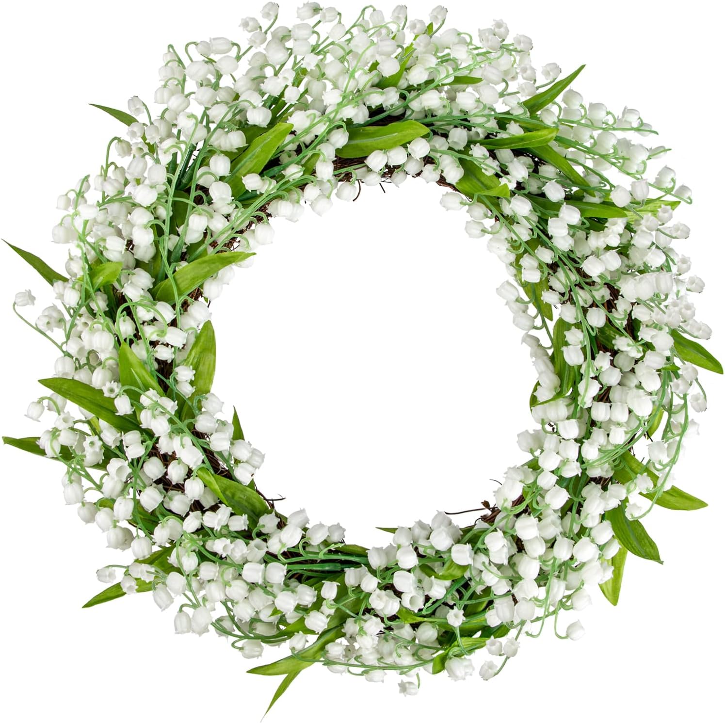 Briful Spring Wreath 16 Inch Artificial Lily of the Valley Decor