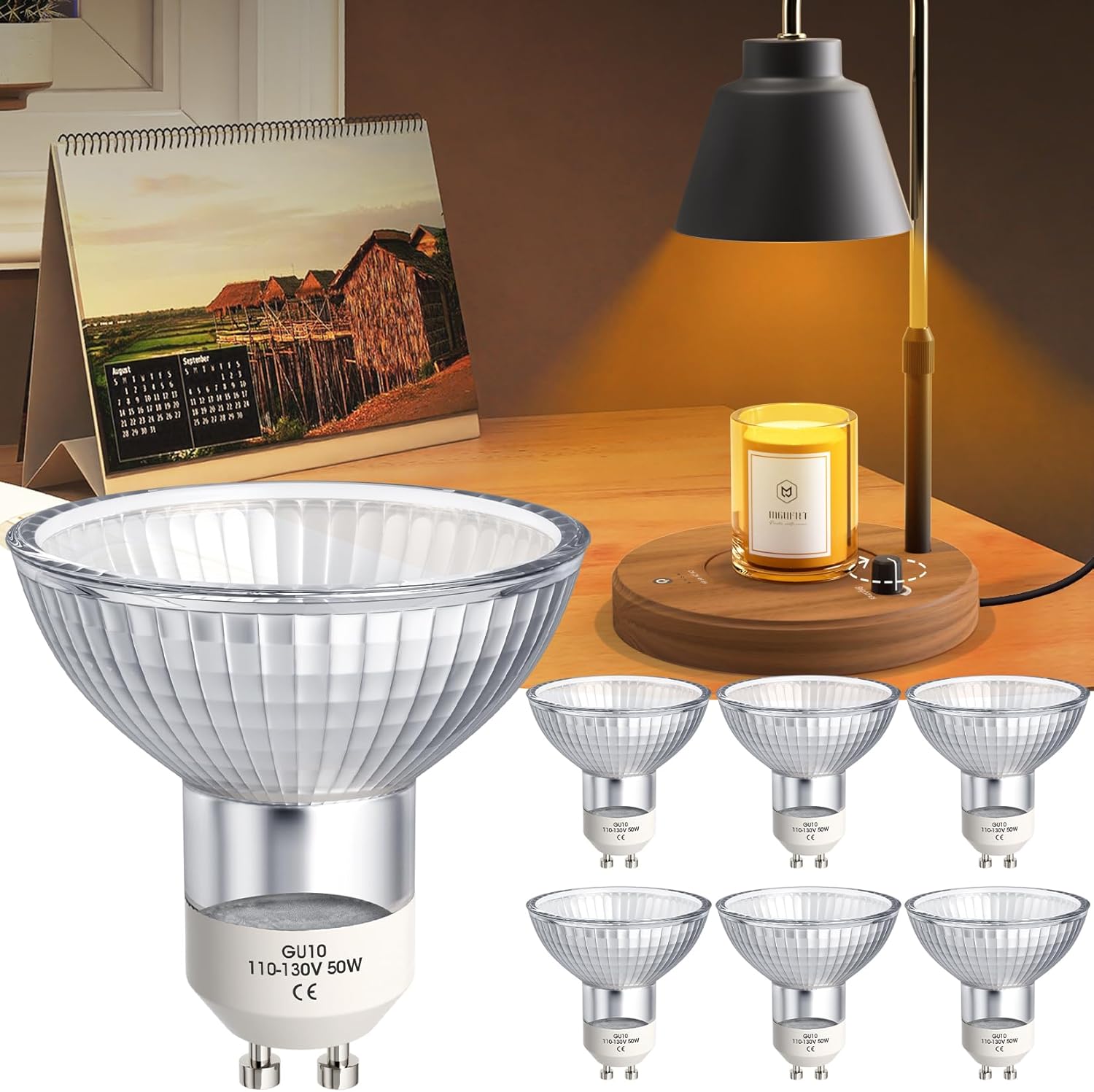 Mlogiroa 50W GU10 LED Candle Warmer Bulbs 6-Pack
