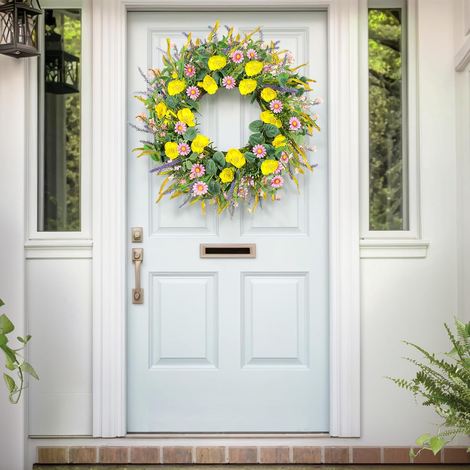 Zmtyykh 24 Inch Summer Wreath Front Door Decor