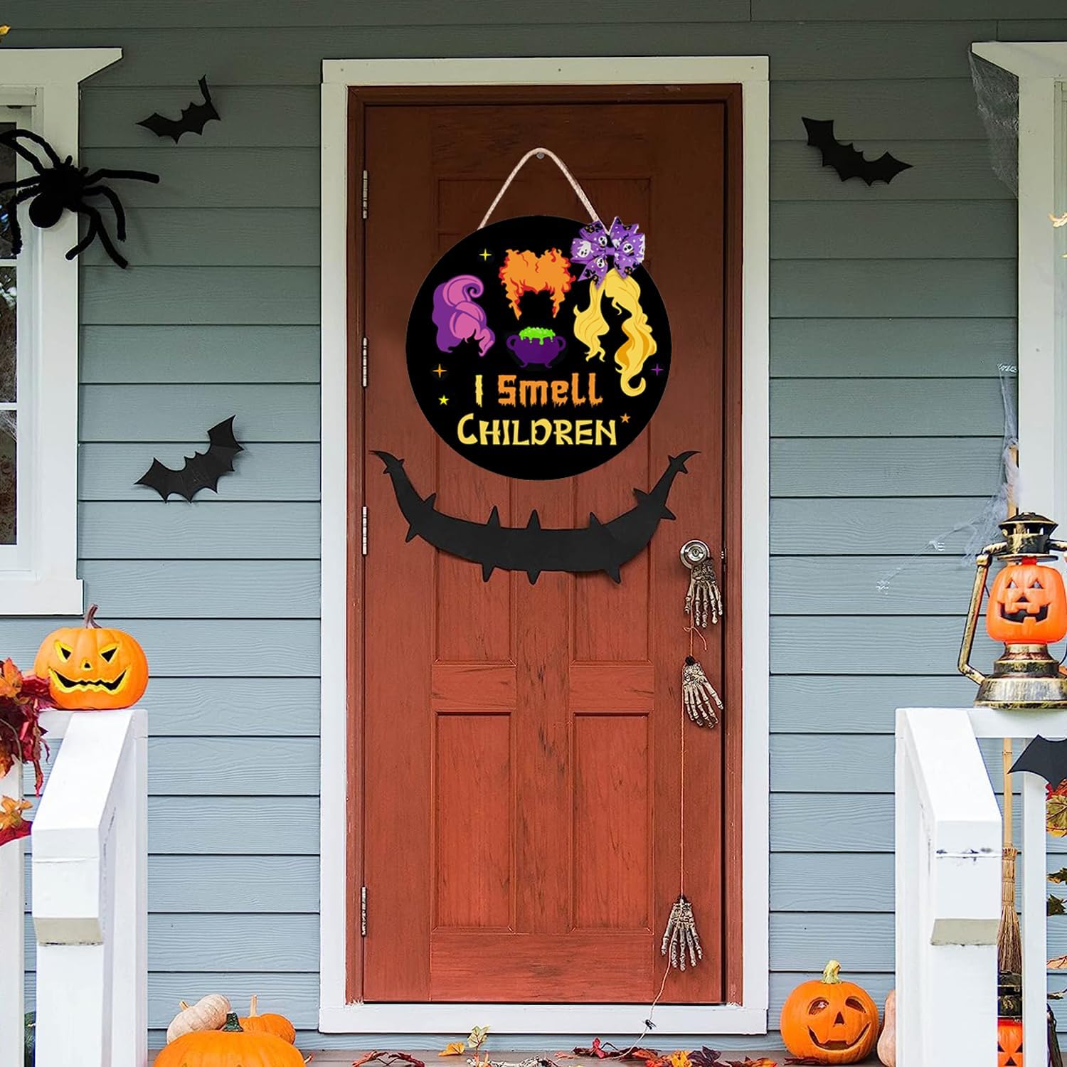 Hocus Pocus Halloween Wreath Door Sign with Bow