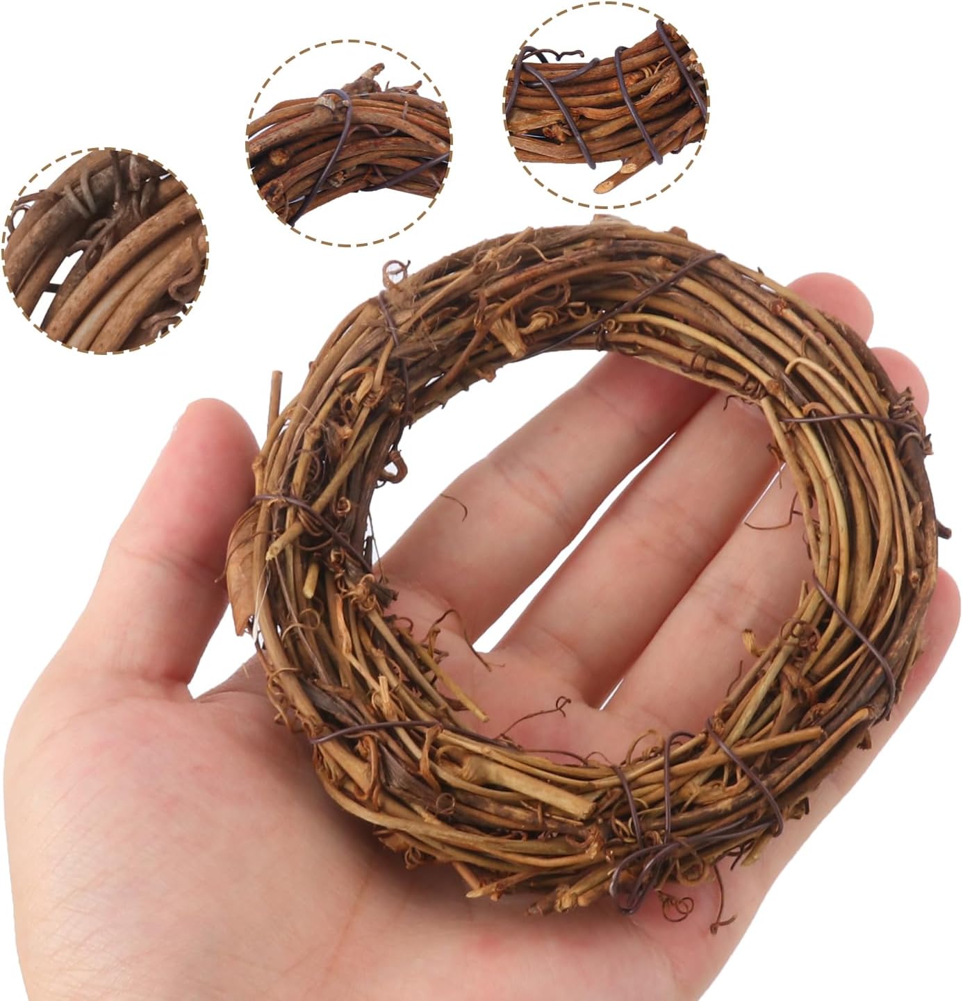 40 PCS Natural Grapevine Wreaths for DIY and Christmas Decor